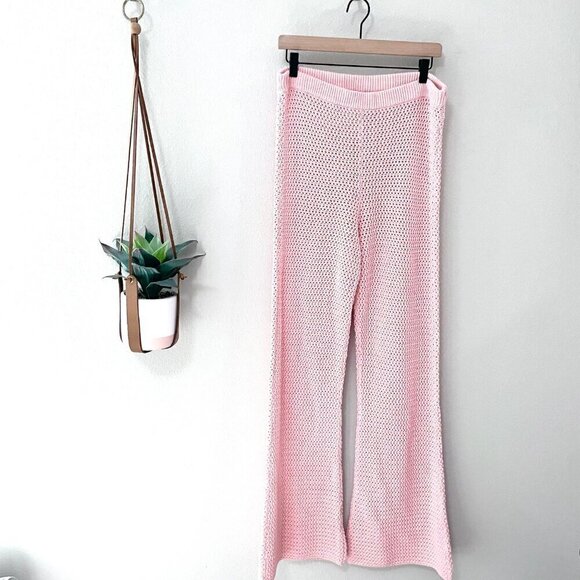 NWOT REVOLVE Tularosa Andy Open Stitch Knit Pant Pink Size L - Picture 3 of 8
